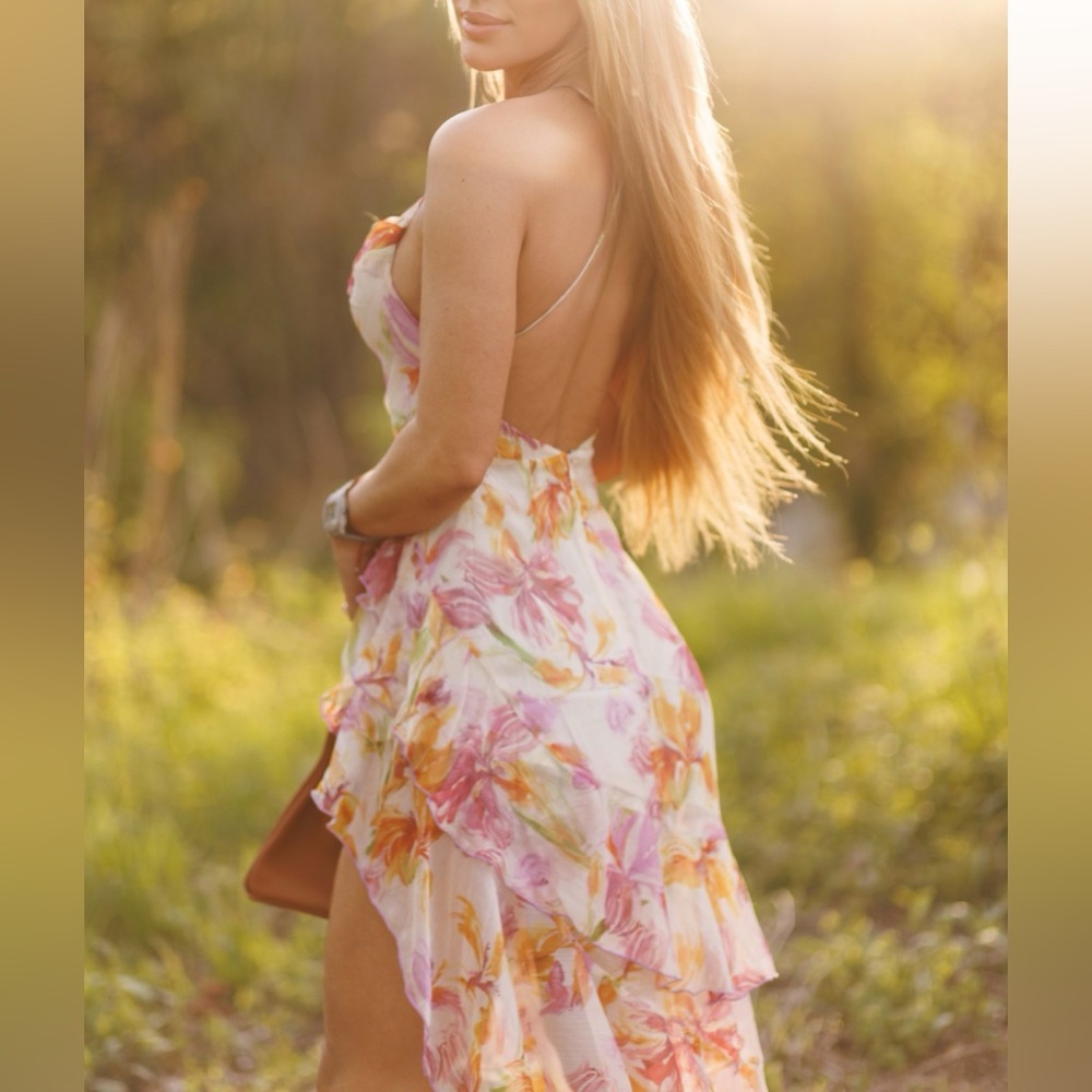 Floral High-Low Dress - Picture 2 of 8